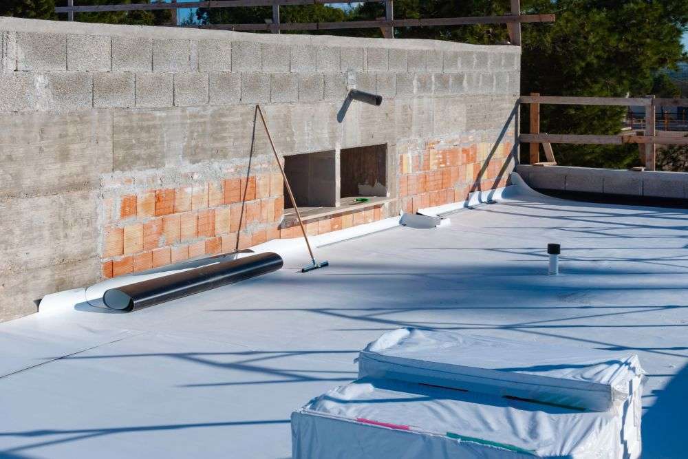 Wit epdm plaatsen